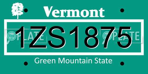 1ZS1875 Vermont License Plate