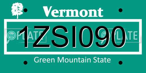 1ZSI090 Vermont License Plate