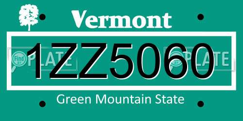 1ZZ5060 Vermont License Plate