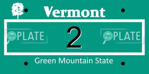2 Vermont License Plate