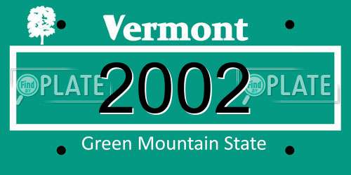 2002 Vermont License Plate
