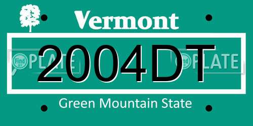 2004DT Vermont License Plate