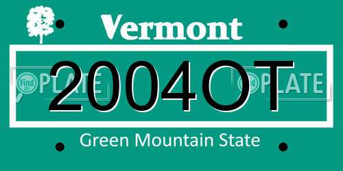 2004OT Vermont License Plate
