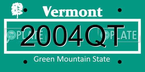 2004QT Vermont License Plate