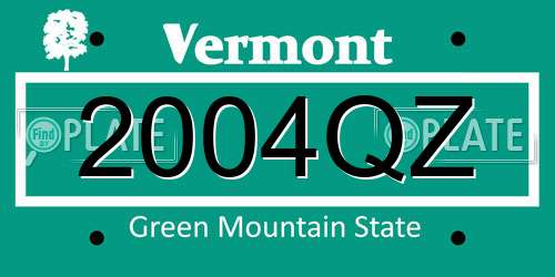 2004QZ Vermont License Plate