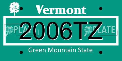 2006TZ Vermont License Plate