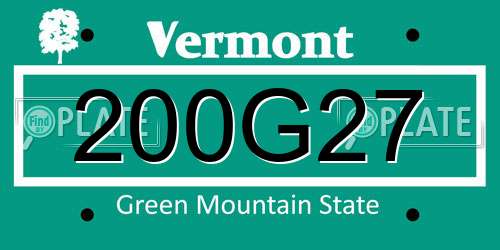 200G27 Vermont License Plate