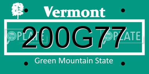 200G77 Vermont License Plate
