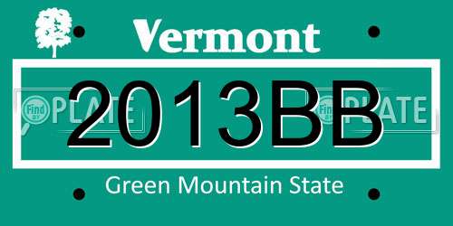 2013BB Vermont License Plate