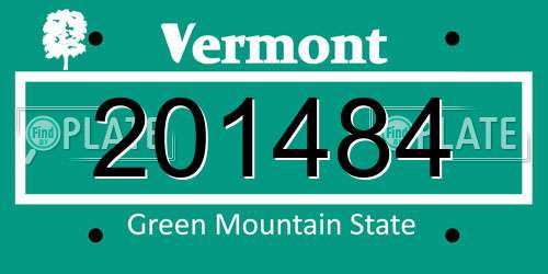 201484 Vermont License Plate