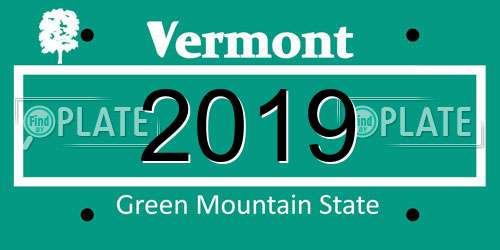 2019 Vermont License Plate