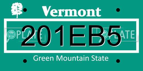 201EB5 Vermont License Plate