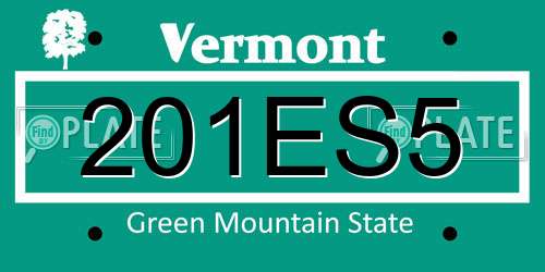 201ES5 Vermont License Plate
