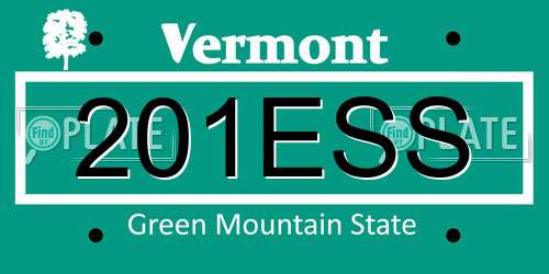 201ESS Vermont License Plate