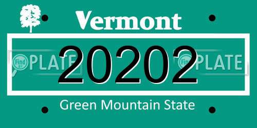 20202 Vermont License Plate