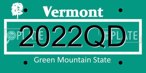 2022QD Vermont License Plate