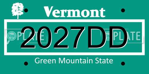 2027DD Vermont License Plate