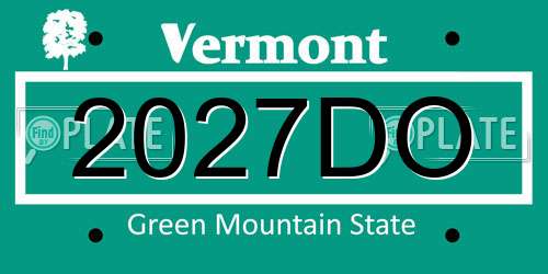 2027DO Vermont License Plate
