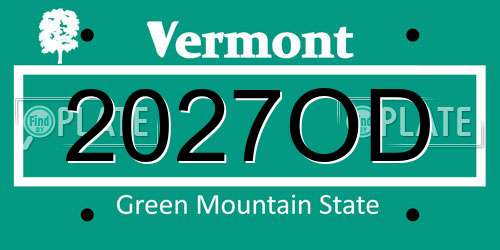 2027OD Vermont License Plate
