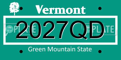 2027QD Vermont License Plate