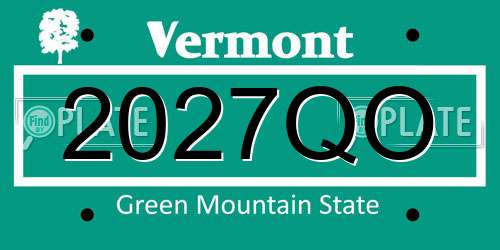 2027QO Vermont License Plate