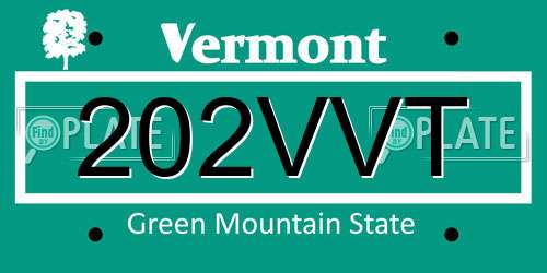 202VVT Vermont License Plate