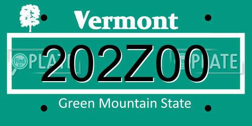 202Z00 Vermont License Plate