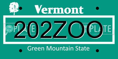 202ZOO Vermont License Plate