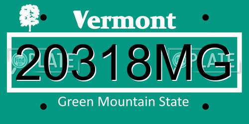 20318MG Vermont License Plate