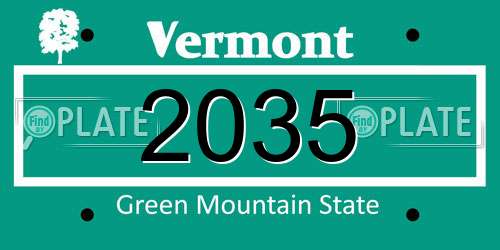 2035 Vermont License Plate