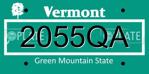 2055QA Vermont License Plate