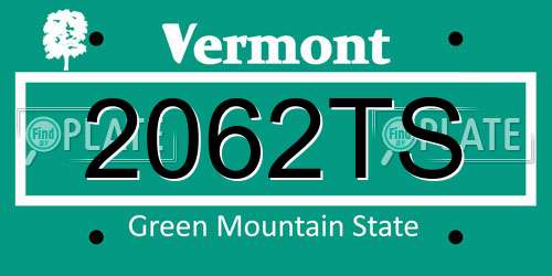 2062TS Vermont License Plate