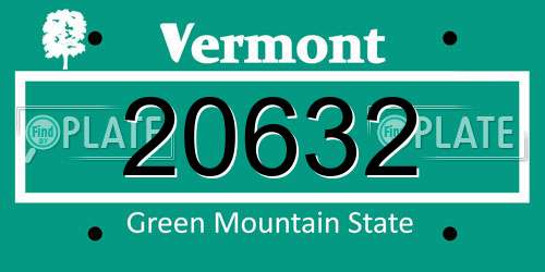 20632 Vermont License Plate