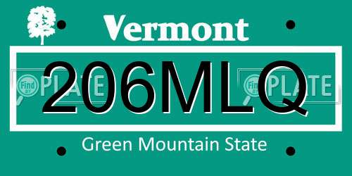 206MLQ Vermont License Plate