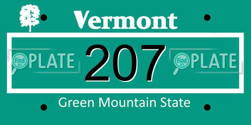 207 Vermont License Plate