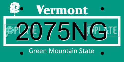 2075NG Vermont License Plate