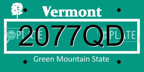 2077QD Vermont License Plate