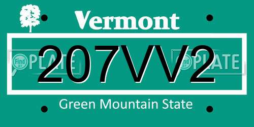 207VV2 Vermont License Plate