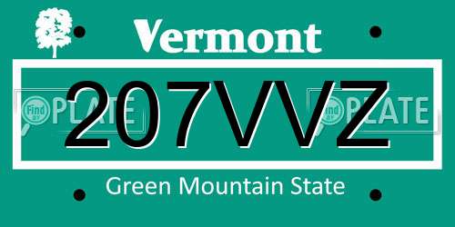 207VVZ Vermont License Plate