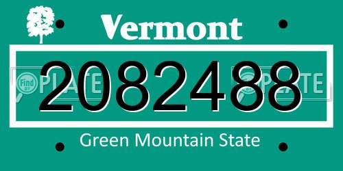 2082488 Vermont License Plate