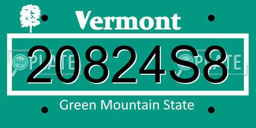 20824S8 Vermont License Plate