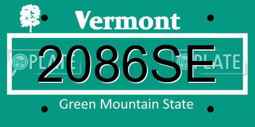 2086SE Vermont License Plate