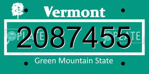 2087455 Vermont License Plate