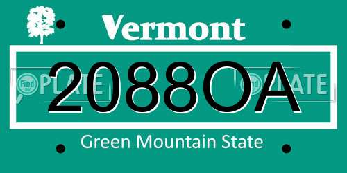 2088OA Vermont License Plate