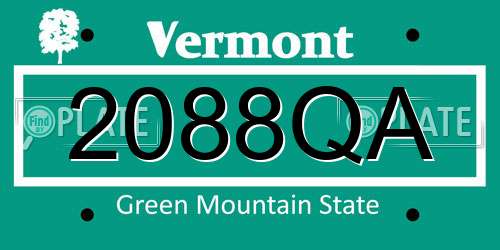 2088QA Vermont License Plate