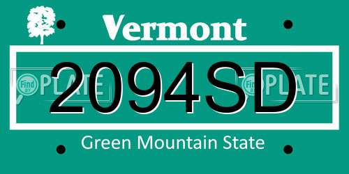 2094SD Vermont License Plate