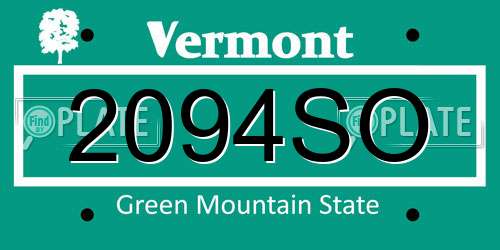 2094SO Vermont License Plate