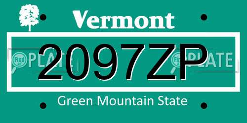 2097ZP Vermont License Plate