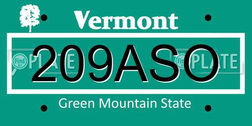 209ASO Vermont License Plate