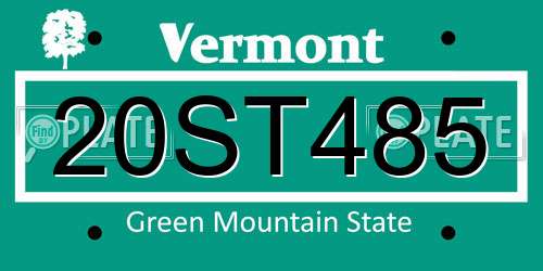 20ST485 Vermont License Plate